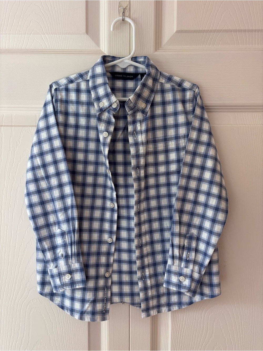 Janie & Jack Boys button down plaid shirt Sz 5